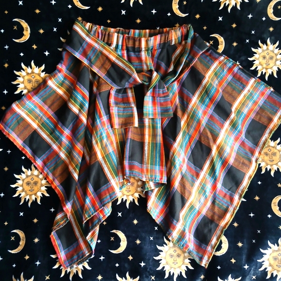 None Dresses & Skirts - Size L Grunge Flannel-Shirt Look Skirt Size L